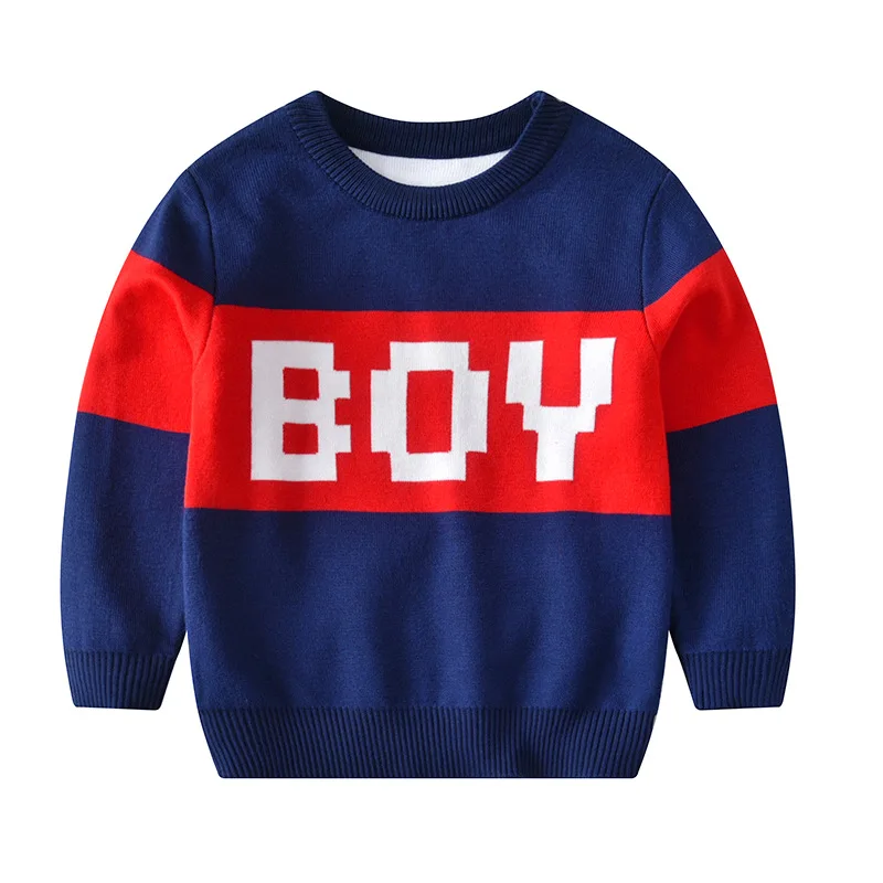 
Kids boys cartoon double layer children baby hemp crewneck boutique sweater 