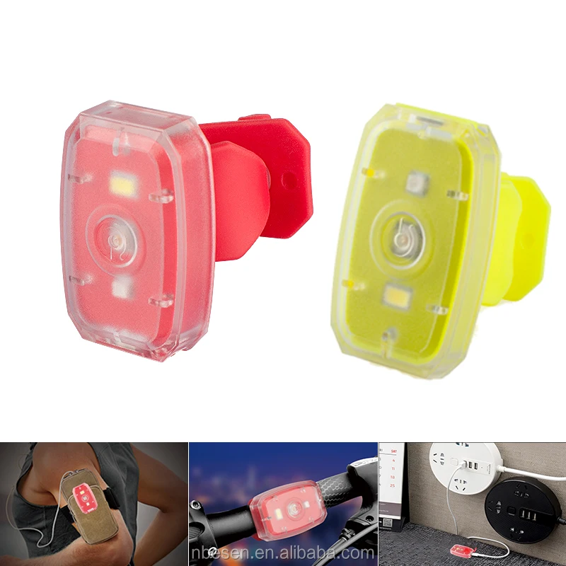 Led bike light for mountain bike with clip and silicone strap