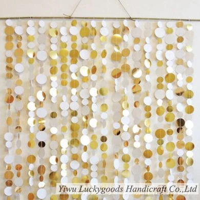 
LDJ702 Wedding hand made Gold and silver shimmer discs strands sequin curtain 