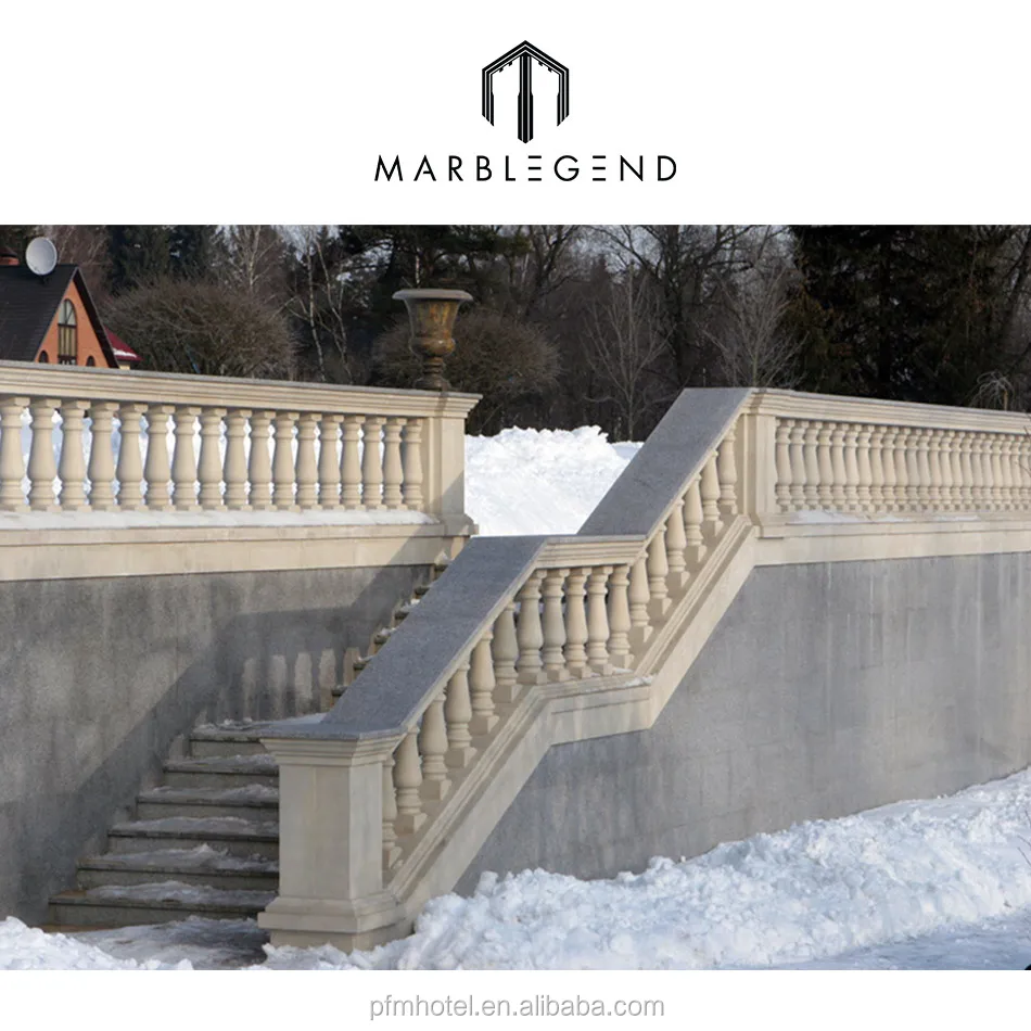 Handcarved marble balustrade granite baluster and railing for balcony