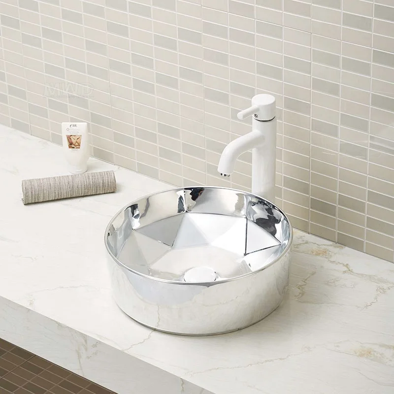 Modern elegant clear tempered glass vessel bathroom bowl art sink basin