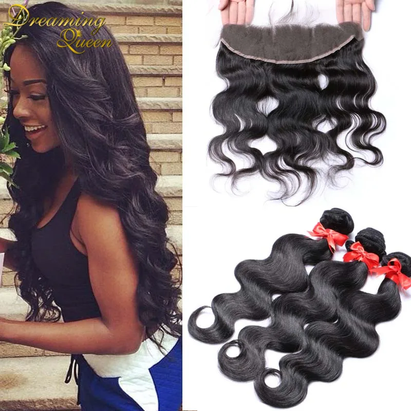 Brazilian Lace Frontal Closure With Bundles Peruvian Body Wave With Frontal Closure 13x4 Lace Frontal Closure