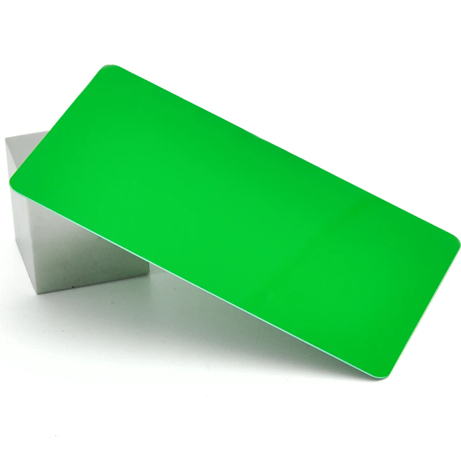 HQ CR80 Plastic Blank Plain Green PVC Card with factory price