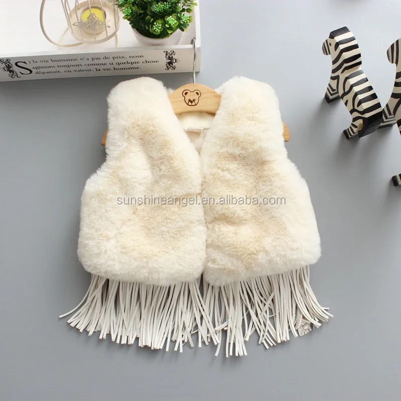 
Fashion Kids Clothes Outerwear Costumes Clothes Baby Girls Autumn Winter Waistcoat Casual Tassel Vest 