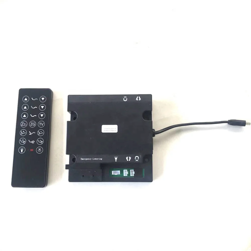 electric adjustable bed light and  linear actuator control box with remote control for recliner chair parts