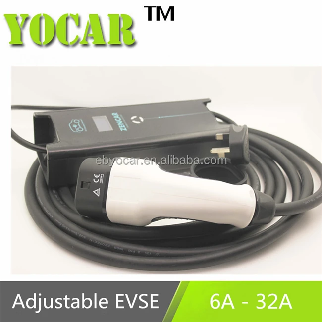 
Adjustable 32A type 2 ev car charger cable with European plug meet IEC 62752 
