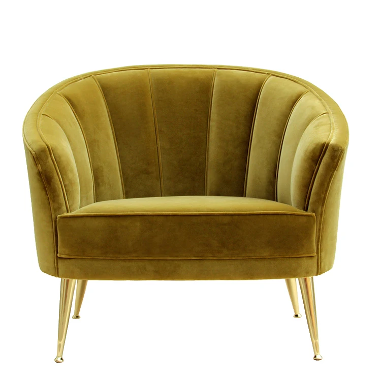 
Noble Luxury Gold Velvet Metal Foot Club Chair wooden sofa NO,M35 