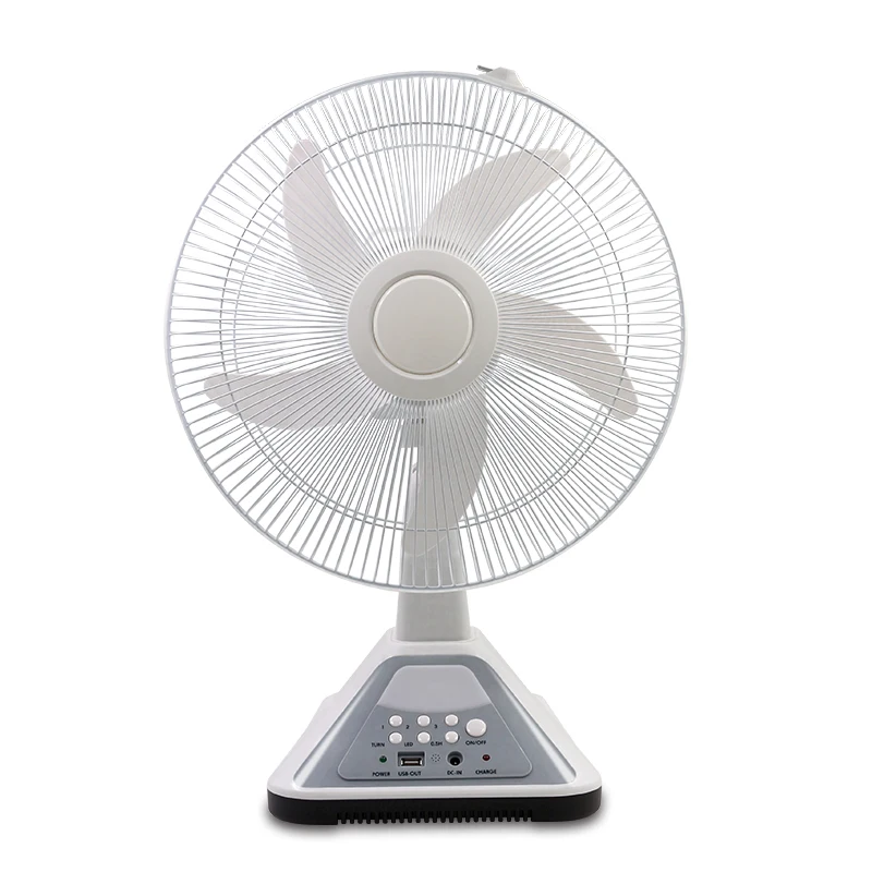 China Factory 16 inch Portable Solar Powered Table Fan Strong Wind DC & AC rechargeable Stand Fan With Led Light Solar Fan