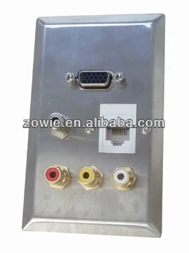 Мультимедийная совместимая металлическая пластина для аудио Ethernet 3,5 мм