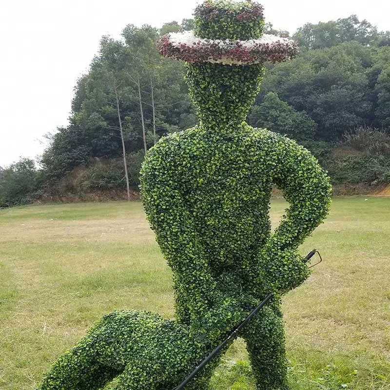 vivid artificial grass sculpture figure for landscaping