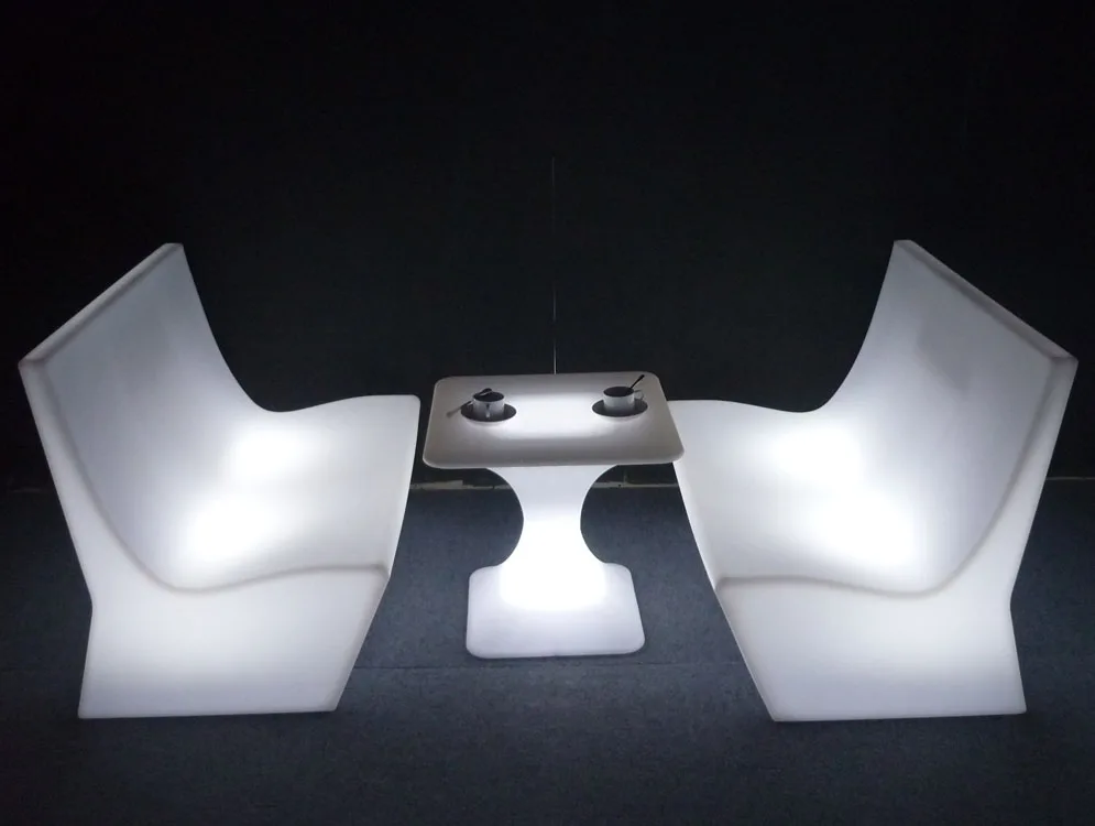 LED Bar LED Sofas Plastic Illuminate Night Club Sofa Modern Glowing Sofa Sets For Home And Garden