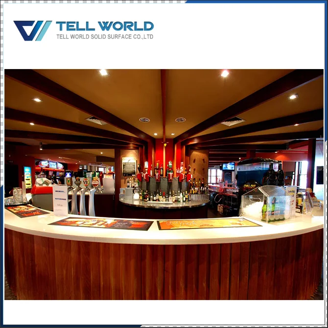 U shape acrylic solid surface bar counter top for sale for night club