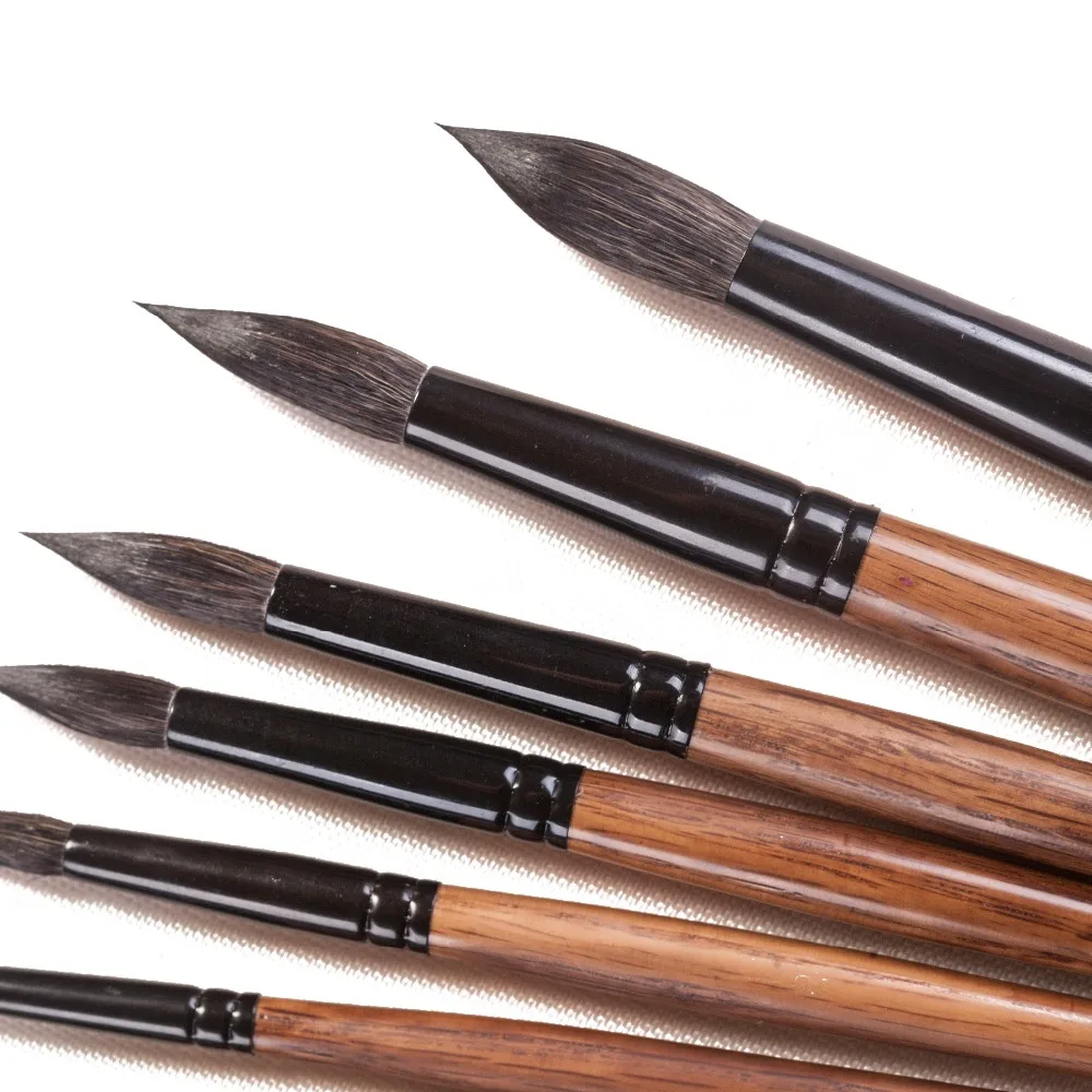 1Piece Squirrel Hair Professional acrylic painting and oil artist brushes with wooden handle