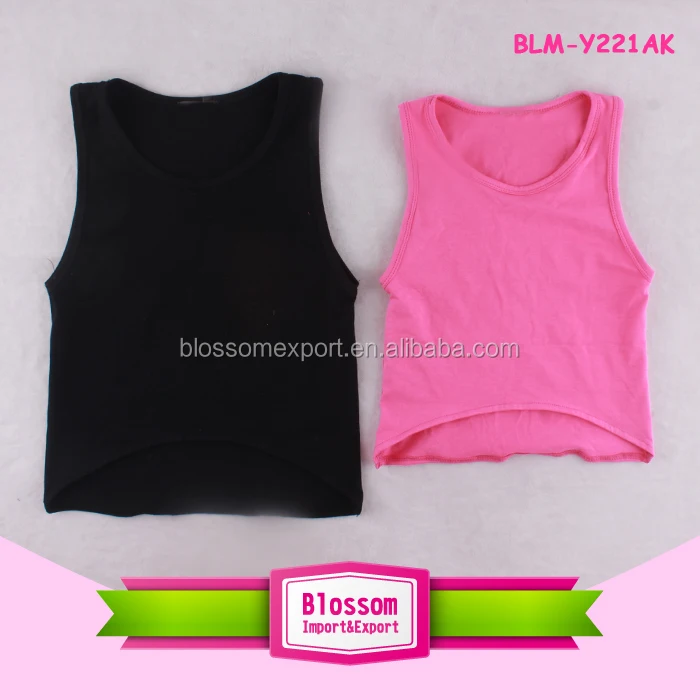 
Top 100 little girl models cotton plain vest singlet wholesale tank top custom made baby girl sleeveless high low tops 