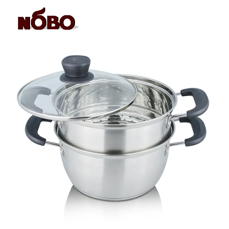 Premium Quality Heavy Duty Optima Steamer Insert Stainless Steel Steamer Pot Set with Double Bottom