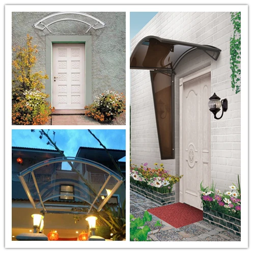 New Design Rainbow  Aluminum Awning With 4mm Shade Canopy Polycarbonate Hollow Sheet Cover For European Market