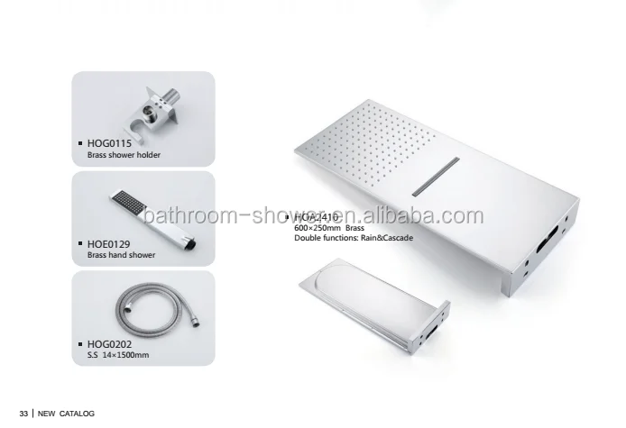 concealed In wall mounted square brass 2 handle Hot cold water Thermostatic shower mixer valve