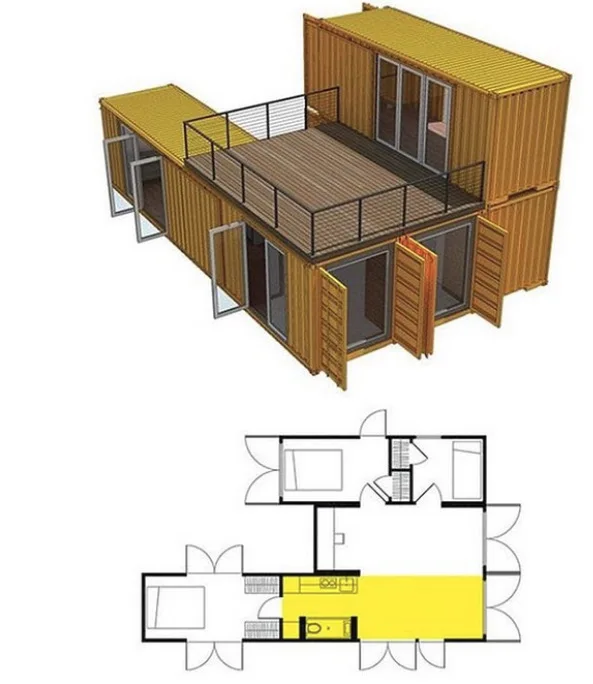 Cheap Prefabricated House Container Restaurant House Portable Mobile Restaurant Prefab House Food Storage Container
