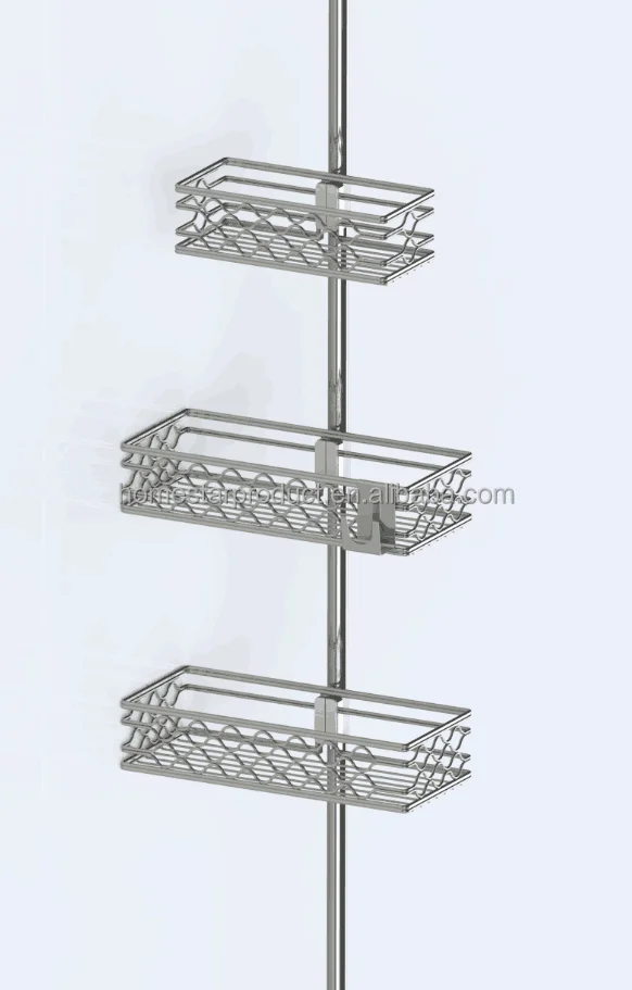 
Bathroom Shower Constant Tension Caddy Pole for Shampoo,Bathroom Corner Shelf Triangular Bathroom 4-Tier Tension Corner Caddy 