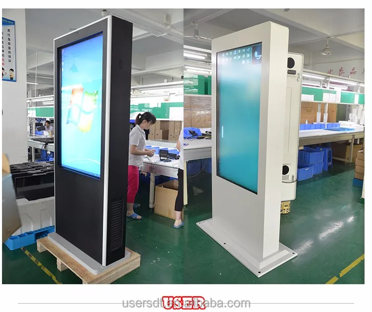 All weather-proof podium display outdoor screen 55inch outdoor kiosk with anti-glare glass