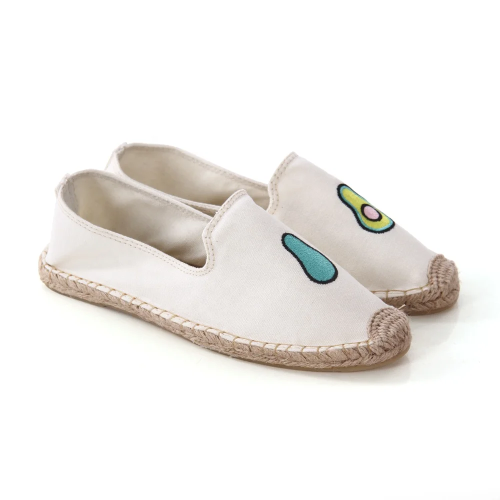 Wholesale Personalized Embroidery Cotton Linen Espadrilles