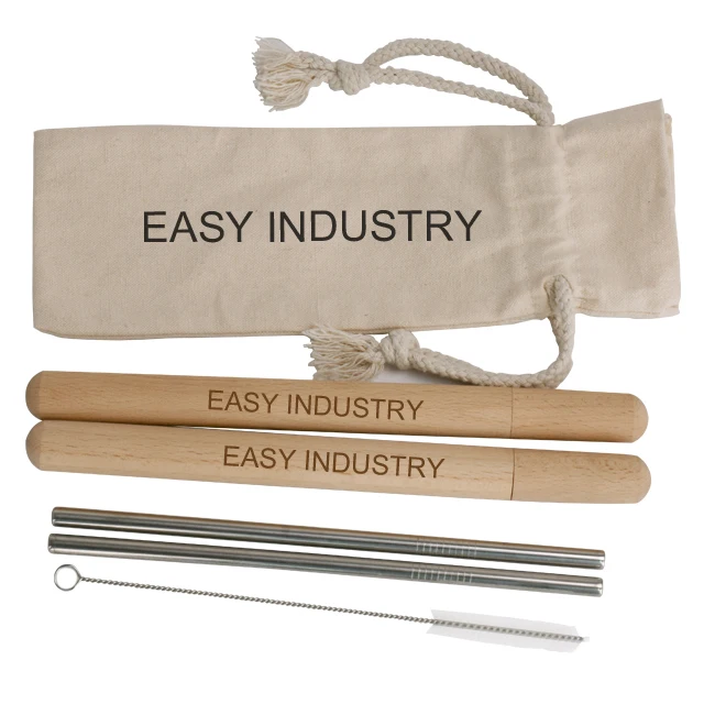 Набор соломинок из нержавеющей стали 304, буковая трубка, металлическая соломинка для питья с щеткой