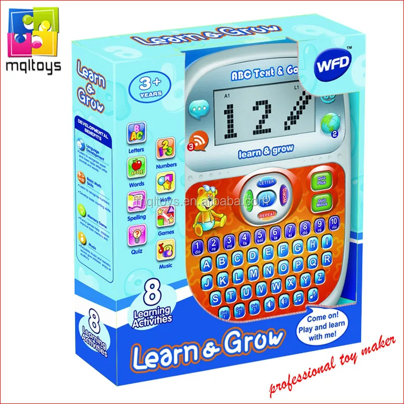 ABC text kids learning toy play cell phone white with LED