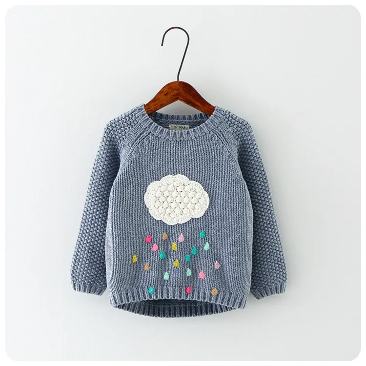 New fashionable kids girls knit cartoon sweater for kids 2019