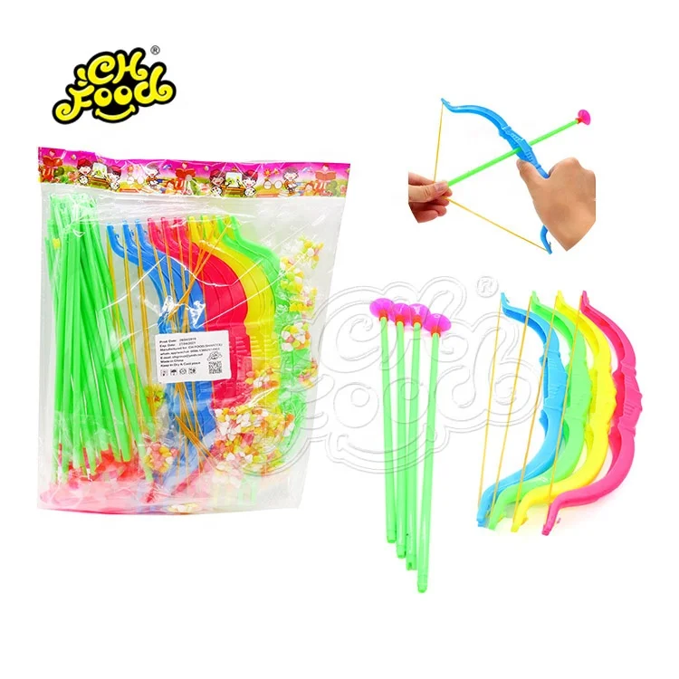 Min MOQ Plastic Kids Bow And Arrow Toy With Candy