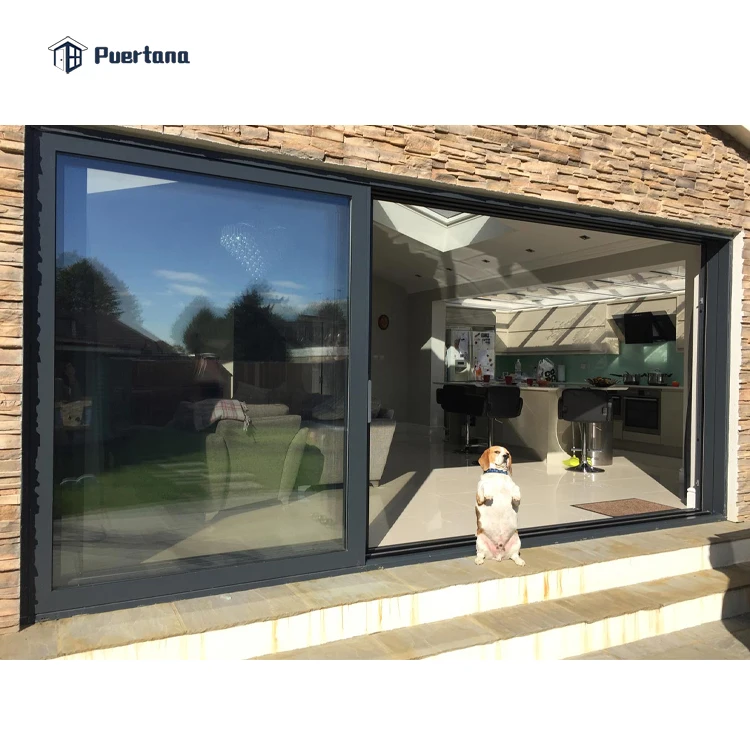 Large Heavy Duty Sliding Patio Doors / Hurricaneproof Aluminium Glass Lift And Slide Doors Wall Exterior
