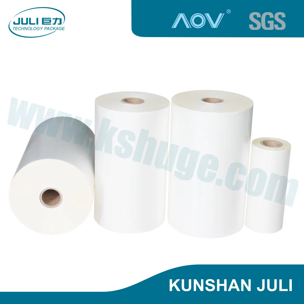 High glossy transparent EVA glue PET polyester lamination film roll