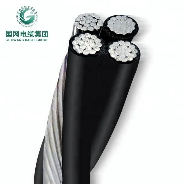Overhead power transmission 4*25mm 4*16mm 4*50mm 4*95mm quadplex  pvc insulated cable abc cable