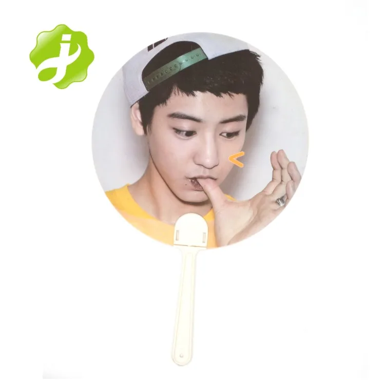 Normal Plastic Handle Advertising Hand Fan For Promotion Gifts