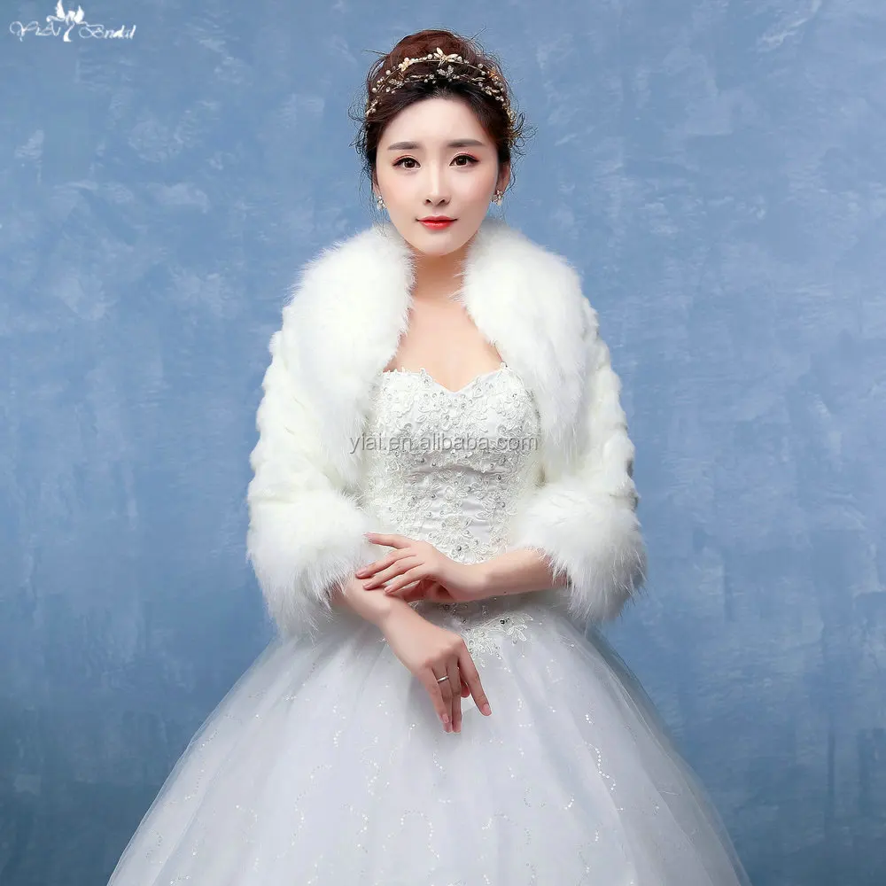 
LZP131 Simple Wave Jacket Adult Long Sleeves Wedding Fur Bolero Women 