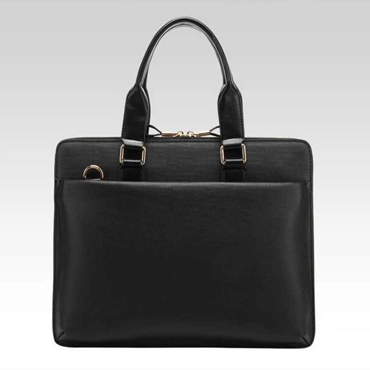 
High end custom 15 inch European luxurious brown grey men cowhide genuine leather laptop briefcase bags 