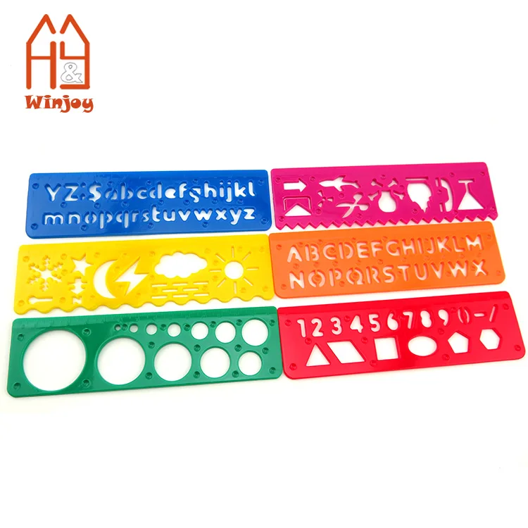 Шаблон дешевый пластиковый шаблон для рисования или букв трафарет линейка