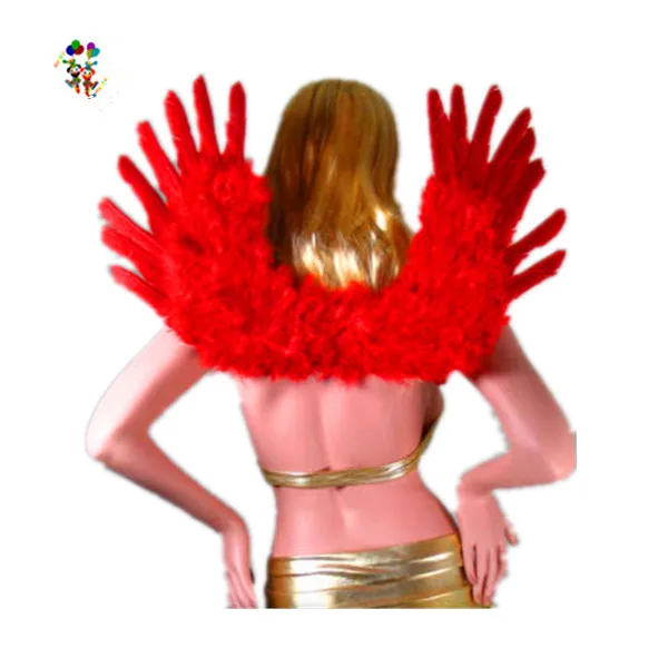 Quality Hand Made Halloween Cosplay Large Red Color Feather Costume Angel Wings HPC-0841