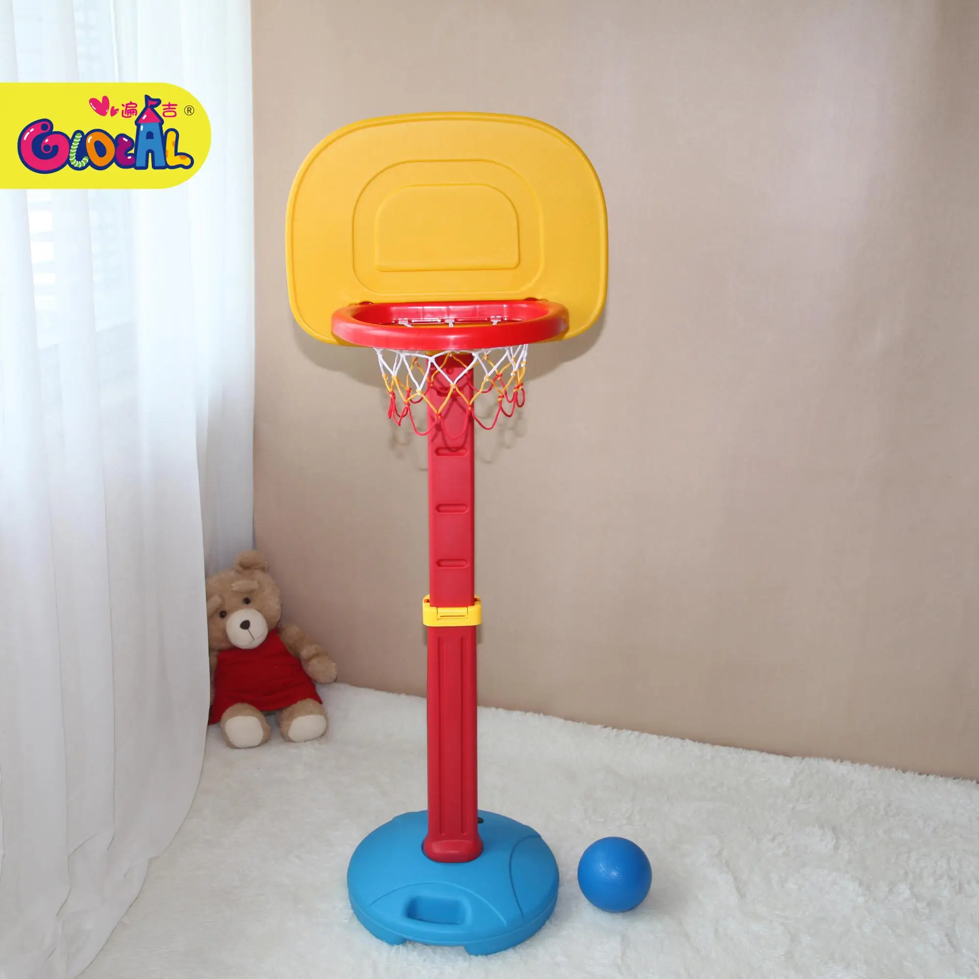 Children portable plastic Home use kids adjustable basketball stand