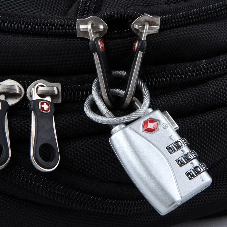 TSA719 High quality cable 3 digital combination padlock TSA Approved Traveling Padlock