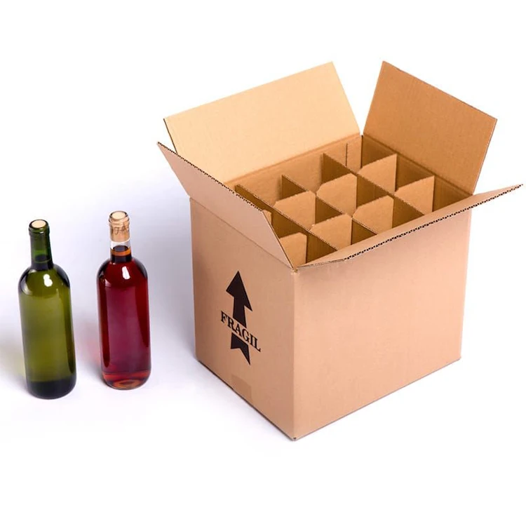 customized 12 bottle paper glass packaging shipping wine carton box