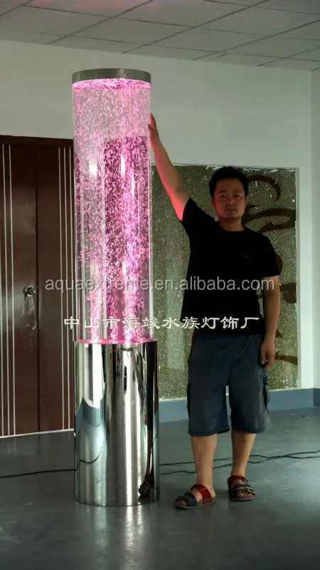 Round Floor Standing Columns with Water Bubble RGB color changing Wedding Party For decoration