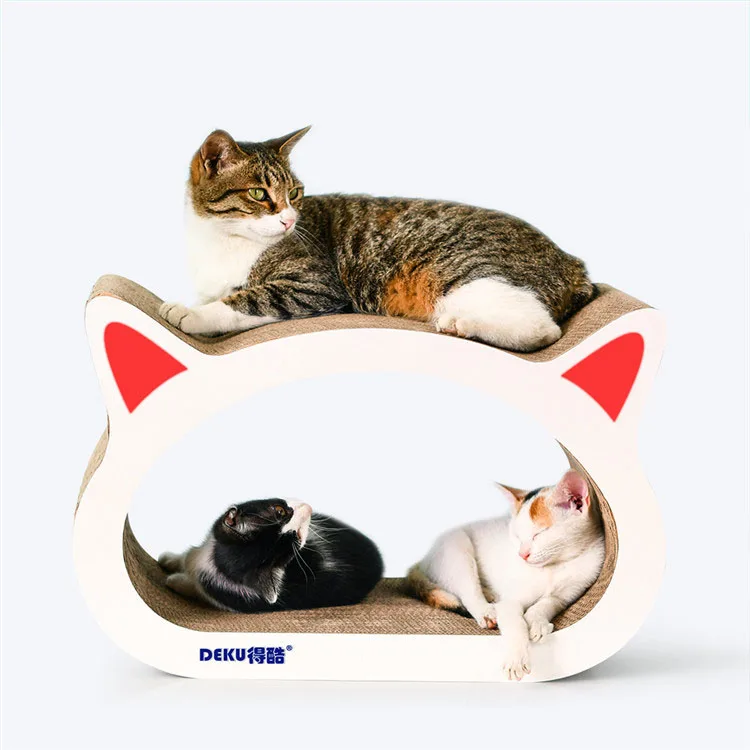 Cat shape cute cat scratcher cardboard cat playing toys