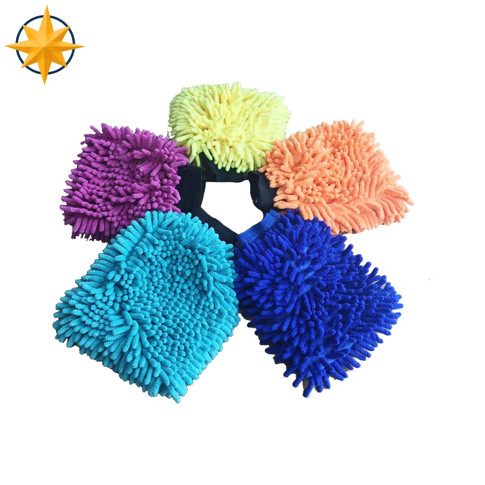 
microfiber polyester car wash cleaning mitt 