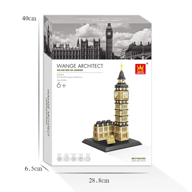 WANGE architecture winter toys kids color building blocks for preschool