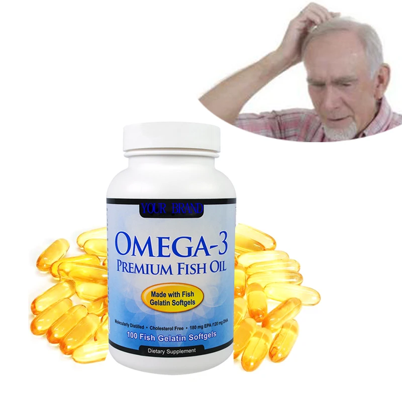 Preventing senile dementia organic omega 3 fish oil softgel