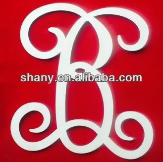 
monogram font ornament wood letter B 