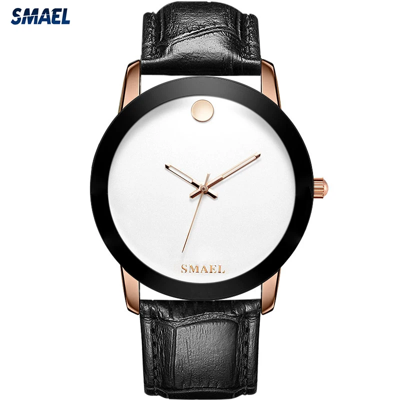 
SMAEL Big dial face SL1902 al fajr waterproof simplicity men leather watch 