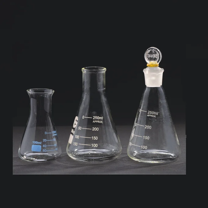 Renonlab Hot Sale Glass Conical Flask With Glass Ground Stopper with CE ISO