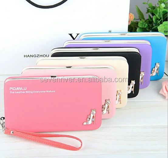Fashion Customized PU Hinge Purse/Women Metal Frame Wallet