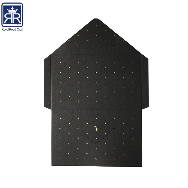 High quality Hot Foil gold or silver Foil Matt gold cardboard envelope for document